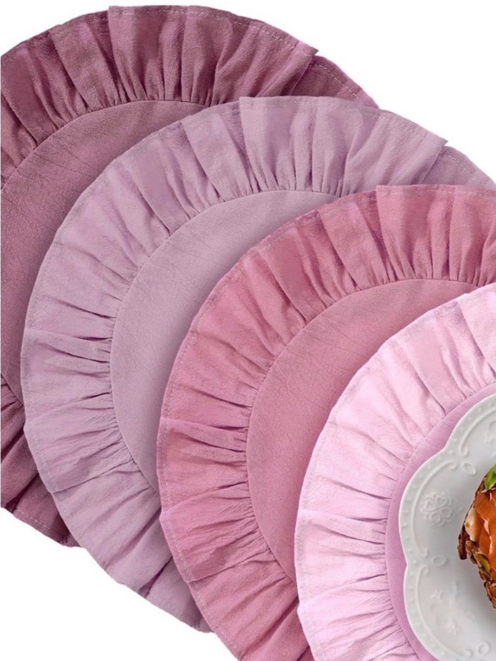 Place Ruffled Placemats in Pink Ombre Set of 4